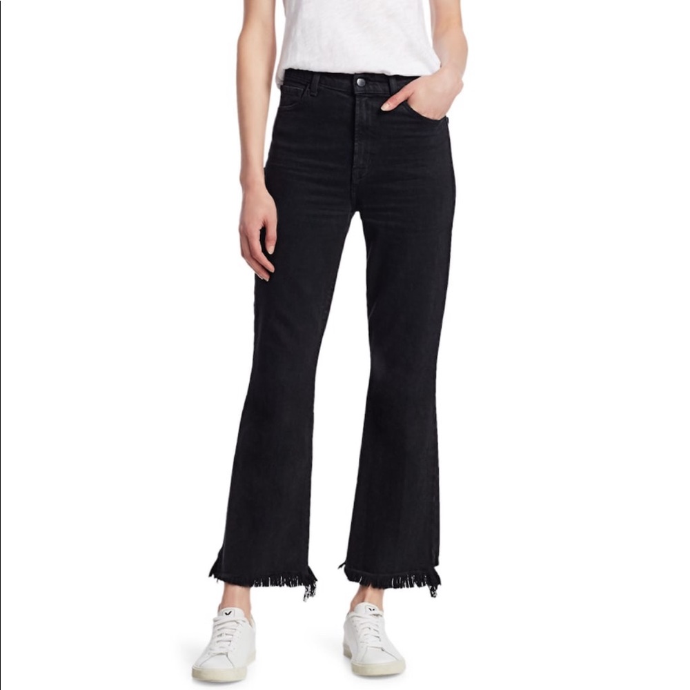 J BRAND Julia High Rise Flare Jeans in Black
